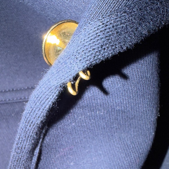 NWT Talbots Plus “Ashley” Navy Blue Twill Military Jacket with Gold Accents - Picture 13 of 14